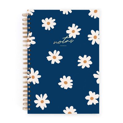 Notebook L. Floral navy. Points