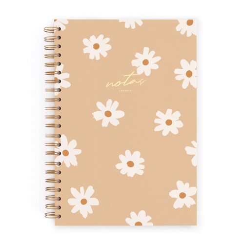 Cuaderno L. Floral latte. Puntos