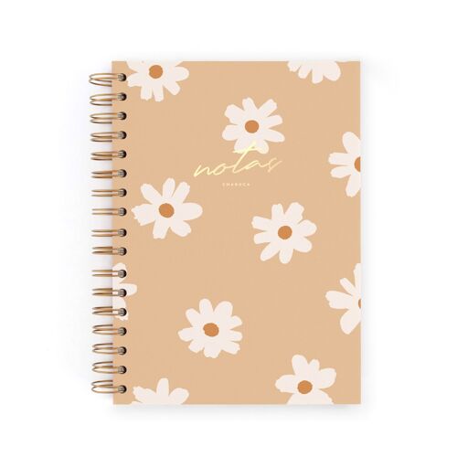 Cuaderno A5 Floral latte. Puntos