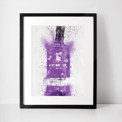 Stampa artistica da parete con cornice di gin viola