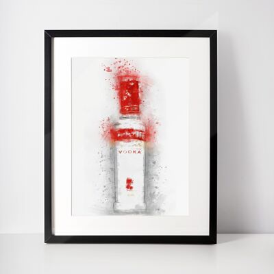 Stampa artistica da parete con cornice di bottiglia di vodka