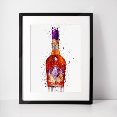 Brandy Flasche gerahmter Wand-Kunstdruck