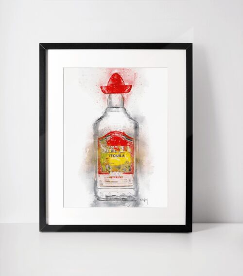 Tequila Bottle Framed Wall Art Print