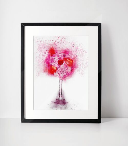Pink Gin Glass Framed Wall Art Print