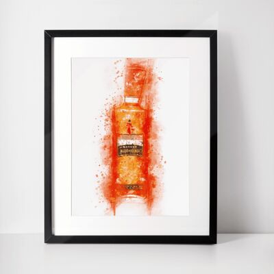 Stampa artistica da parete con cornice di arancia rossa