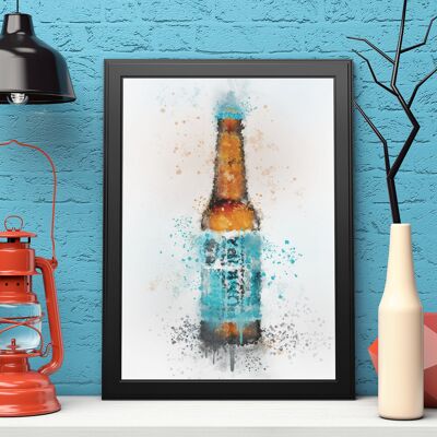 Stampa artistica da parete con cornice per bottiglia di birra IPA