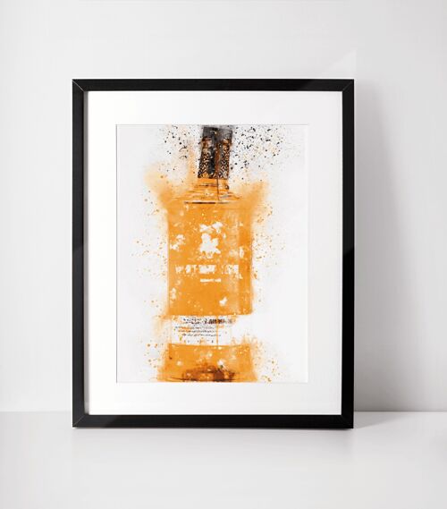 Orange Gin Bottle Framed Wall Art Print