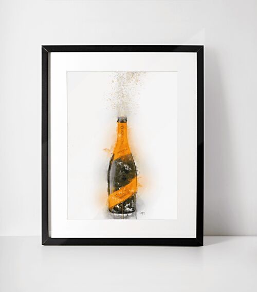 Prosecco Bottle Framed Wall Art Print