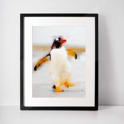 Watschelt den Pinguin, gerahmter Wand-Kunstdruck
