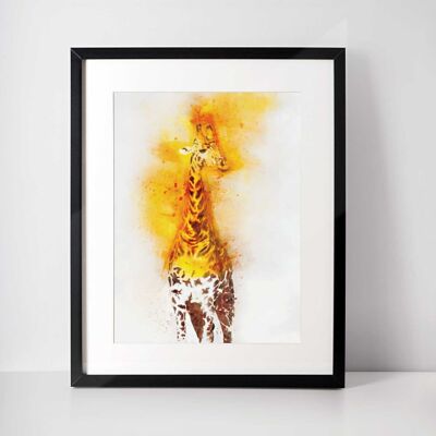 Arte de pared de jirafa Estampado de animales