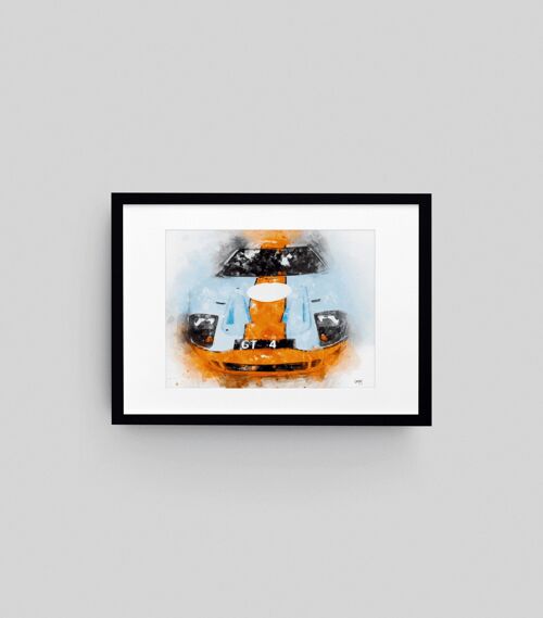 GT40 Le Man Race Car Framed Wall Art Print