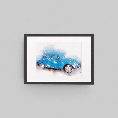 Blauer Käfer-Wand-Kunstdruck