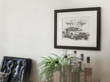 Impression d'art mural de voiture classique DeLorean 3