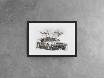 Impression d'art mural de voiture classique DeLorean 4