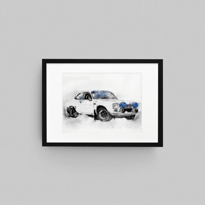 Impression artistique murale de voiture de rallye MK1