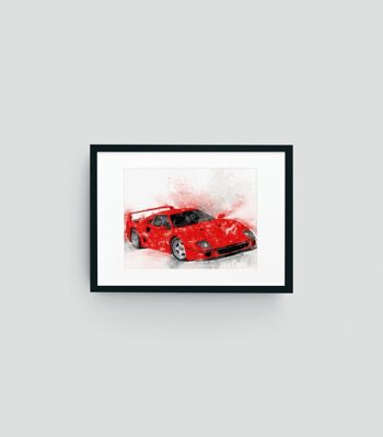 Mur rouge des années 1980 F Supercar Impression artistique 1