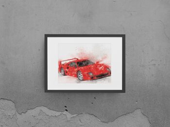 Mur rouge des années 1980 F Supercar Impression artistique 3