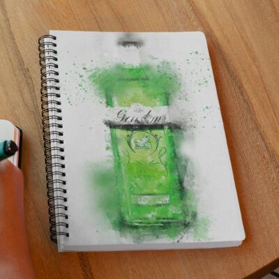 Cuaderno botella de ginebra verde