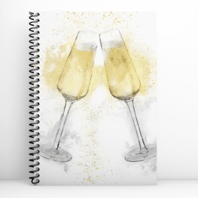 Champagne Flutes Artistic Notebook