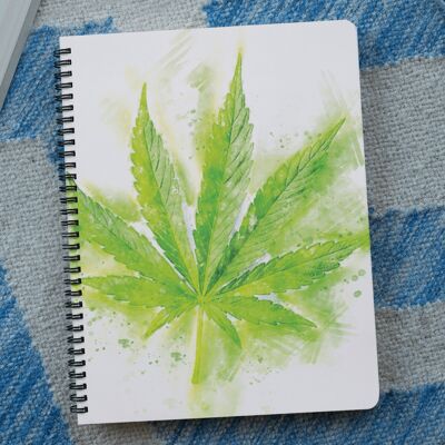 Quaderno con foglie di cannabis "erbaccia".