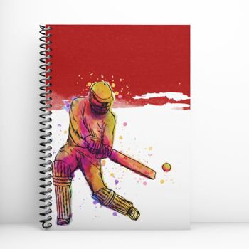 Carnet de joueur de cricket Art Red Artwork 2