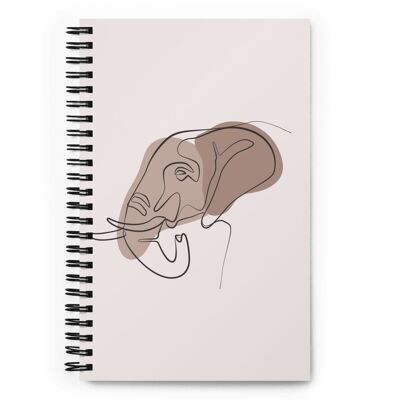 Quaderno a spirale d'arte minimalista con elefante