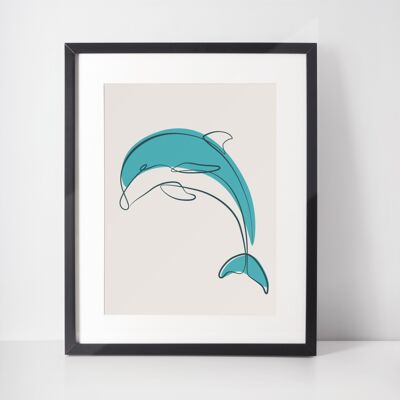 Stampa artistica da parete minimalista delfino