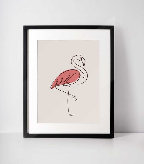 Flamingo Line Art Print