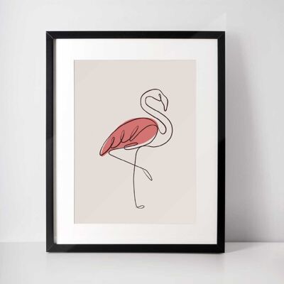 Flamingo-Linie Kunstdruck