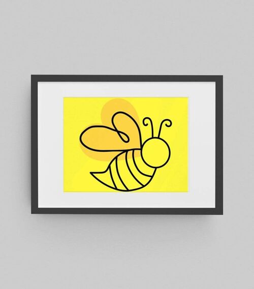 Bumble Bee Line Art Print
