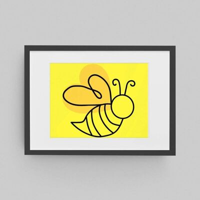 Bumble Bee Line Art Print