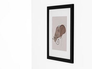 Impression et cadre minimalistes d'art en ligne d'éléphant 4