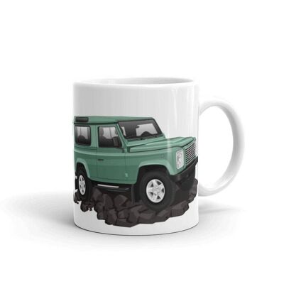 Tasse verte d'art de voiture de défenseur