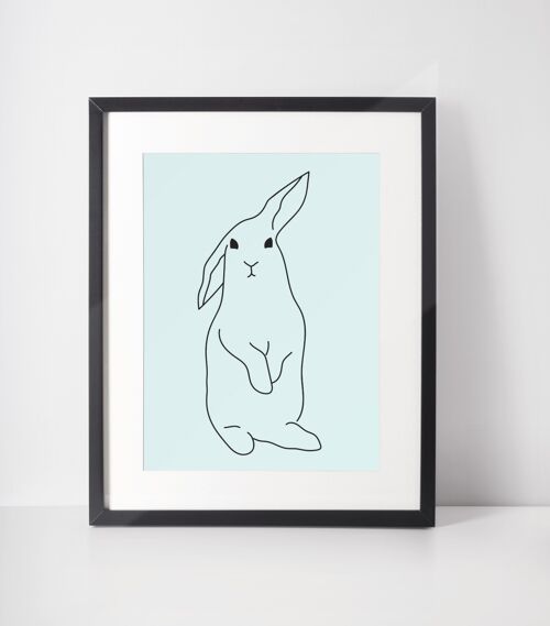 Rabbit Line Art Framed Print