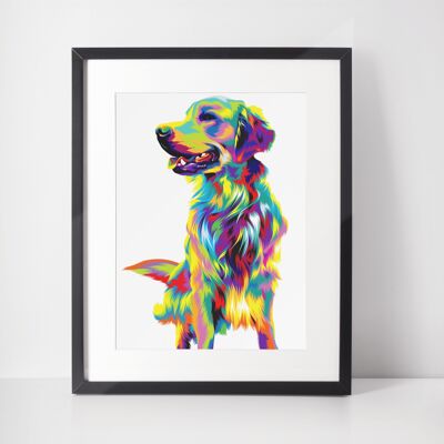 Golden Retriever Hund Kunstdruck