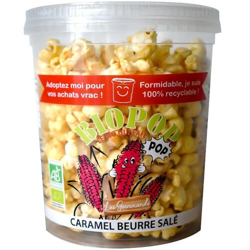 Pot de Pop-Corn Bio caramel - beurre salé déjà éclaté