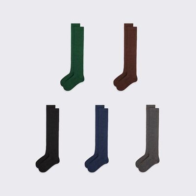 Unisex Knee High Socks made from Organic Cotton -  Bottle Green