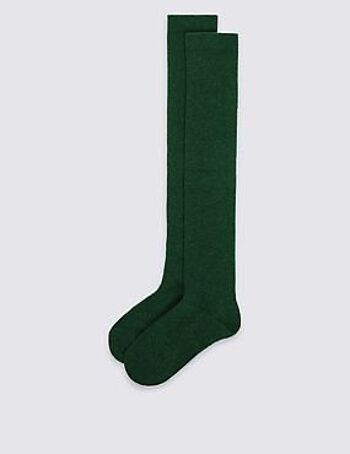 Chaussettes Hautes Unisexe en Coton Biologique - Vert Bouteille 3