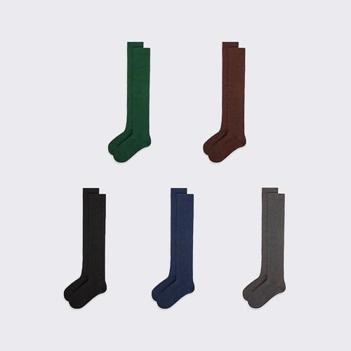 Unisex Knee High Socks made from Organic Cotton -  Grey