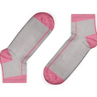 Ankle Socks with a stripe -  Grey