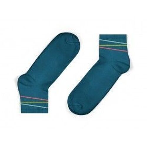 Multi-Coloured Diagonal Stripes Ankle Socks -  Legion blue