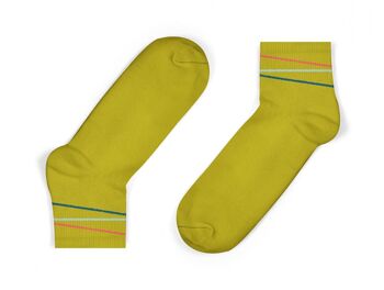 Socquettes Rayures Diagonales Multicolores - Moutarde 1
