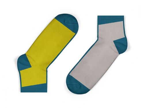 Contrast Ankle Socks -  Mustard