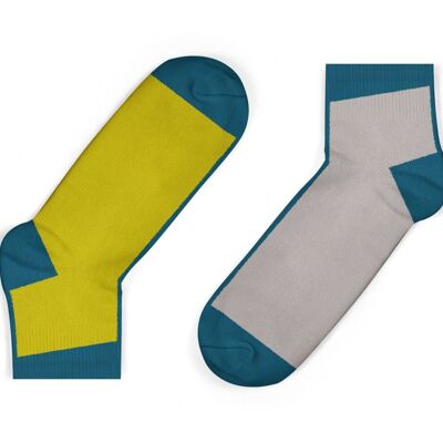 Contrast Ankle Socks -  Mustard