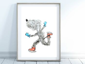 Impression d'art de chien fantaisiste et excentrique - patin à glace de chien, A5 3