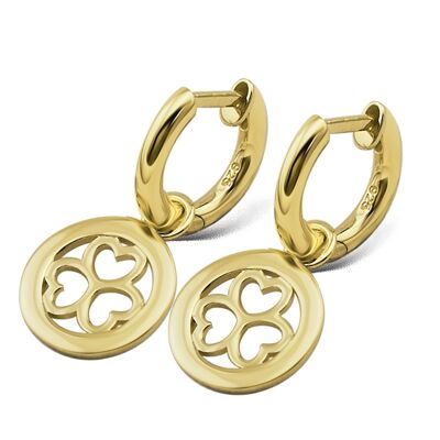 Jwls4u oorbellen Earrings 3 hearts Goldplated JE015G