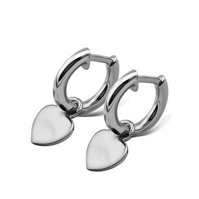 Jwls4u Oorbellen Earrings Heart Silver JE012S