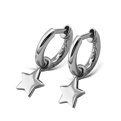 Jwls4u Oorbellen Earrings Star Silver JE011S