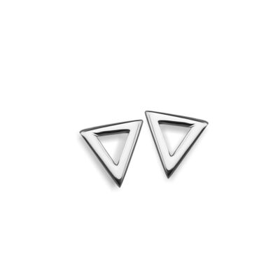 Jwls4u Oorbellen Earstuds Triangle Silver JE003S