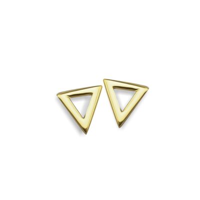 Jwls4u Oorbellen Triangle Goldplated JE003G